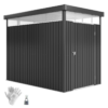 5.3 x 8.5ft Galvanised Steel Garden Shed with Roof Windows