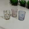 10cm Textured Glass Votive Candle Holders – Set of 3