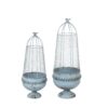 83/70CM CREAM METAL SET 2 PLANT STANDS - Image 2
