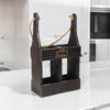 39CM WOODEN BLACK 2 BOTTLE WINE HOLDER 39CM WOODEN BLACK 2 BOTTLE WINE HOLDER - Image 6