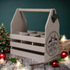 Rustic Grey 6 Bottle Holder with Bottle Opener - Image 5