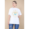 Ladies Oversized Sequin Eye Printed Short Sleeve T-Shirt Ladies Oversized Sequin Eye Printed Short Sleeve T-Shirt - Image 6