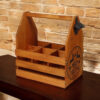 WOODEN 6 BOTTLE HOLDER WITH METAL OPENER - Image 4