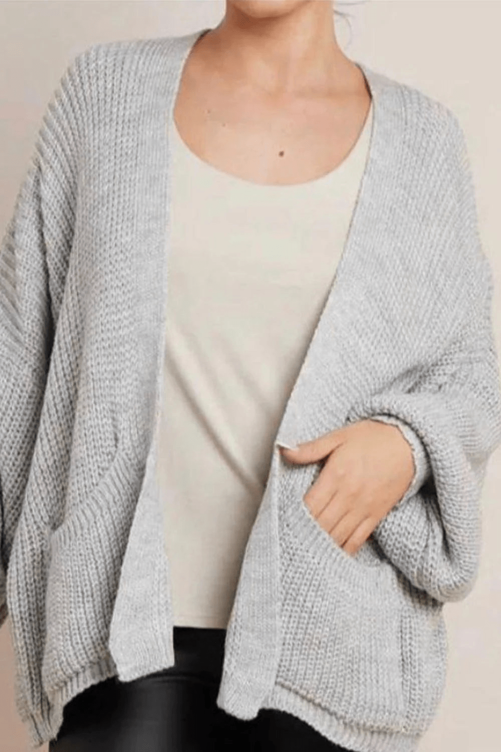 Cropped Balloon Sleeve Pocket Cardigan Cropped Balloon Sleeve Pocket Cardigan - Image 7