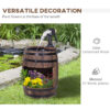 Outsunny Wood Barrel Pump Garden Fountain Water Feature Flower Planter Stand New - Image 7