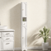 20cm Slim Bathroom Storage Cabinet with Adjustable Shelves, White