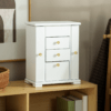 4-Tier Large Jewellery Box with Mirror and 2 Drawers, White