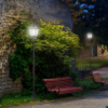 1.77m Tall Free-Standing ABS Garden Solar LED Lamp Post Black - Image 2