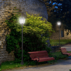 Alternative view of 1.77m Tall Freestanding ABS Garden Solar LED Lamp Post Black
