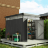 5.3 x 8.5ft Galvanised Steel Garden Shed with Roof Windows