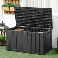 Alternative view of 336 Litre Rolling Outdoor Garden Storage Box, Plastic Container, Black