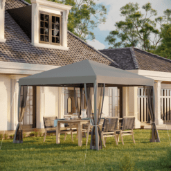 Alternative view of Heavy Duty Pop Up Gazebo with Removable Mesh Sidewall Netting Gray