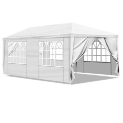 Alternative view of 10'x20' Outdoor Party Tent with 6 Removable Sidewalls, Waterproof Canopy Patio Wedding Gazebo, White