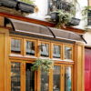 Outsunny 80 L x 195 W x 23 H cm Clear Polycarbonate Curved Awning Black - Image 2