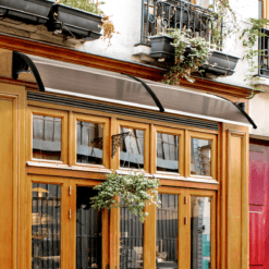 Alternative view of 80 L x 195 W x 23 H cm Clear Polycarbonate Curved Awning Black