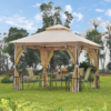Metal Gazebo With Sides Beige 3m x 3m Waterproof Gazebo Metal Gazebo With Sides Beige 3m x 3m Waterproof Gazebo - Image 2