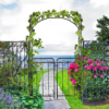 Metal Decorative Backyard Arch Gate Garden Arbor for Climbing Plants Outsunny Metal Decorative Backyard Arch Gate Garden Arbor for Climbing Plants Outsunny - Image 2