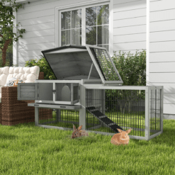Alternative view of Rabbit Hutch and Outdoor Pet House with Run and Ramp