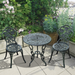 Alternative view of 3 Pieces Cast Aluminum Bistro Set-Green