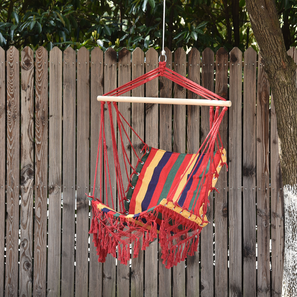 Hammock Chair Swing Colourful Striped Seat Porch Indoor Outdoor Hanging Beach Hammock Chair Swing Colourful Striped Seat Porch Indoor Outdoor Hanging Beach - Image 2