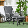 Rattan Garden Leisure Chair Set with Adjustable Backrest, Grey Rattan Garden Leisure Chair Set with Adjustable Backrest, Grey