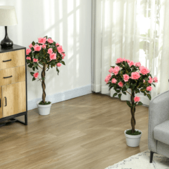 Alternative view of Artificial Camellia Tree Fake 21 Flowers & Nursery Pot Decor, 90cm
