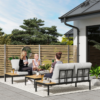 Outsunny 4 Seater Garden Corner Sofa Set with Removable Thick Cushions - Image 2