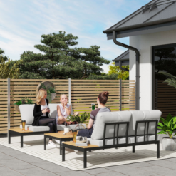 Alternative view of Outsunny 4 Seater Garden Corner Sofa Set with Removable Thick Cushions