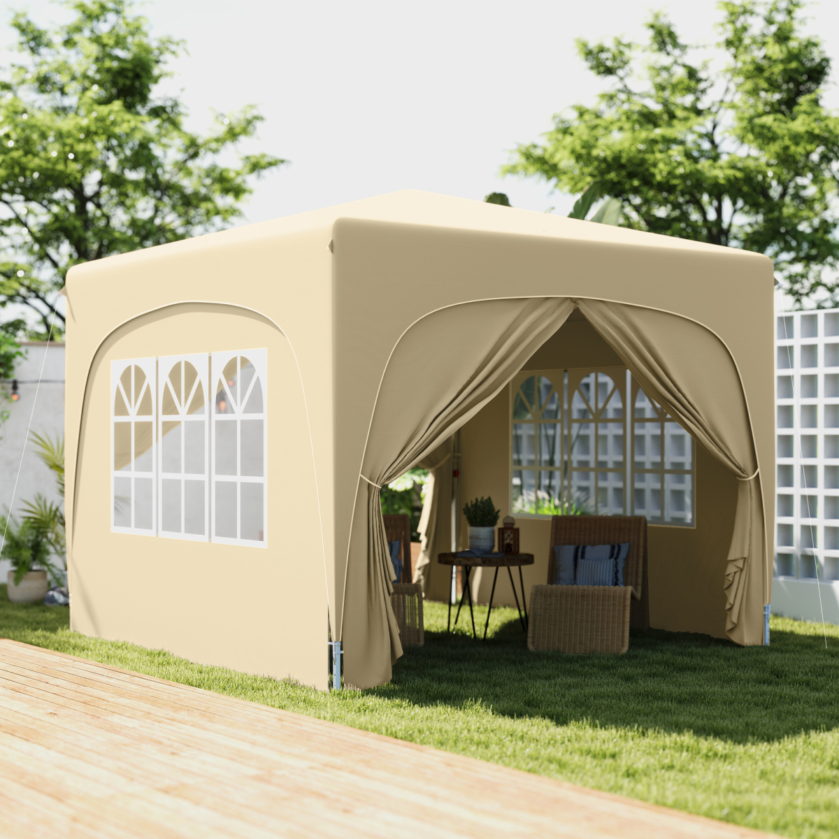 Outsunny 3 x 3(m) UPF50+ Pop Up Gazebo with Sides and Carry Bag Outsunny 3 x 3(m) UPF50+ Pop Up Gazebo with Sides and Carry Bag - Image 2