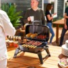 Outsunny Folding Charcoal Barbecue Grill, Portable BBQ for Camping - Image 3
