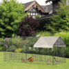 Outdoor Pet Shelter with Weather Protection and Portable Cage Design