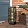 Outdoor Rattan Solar Lantern with Auto On/Off LED Lights