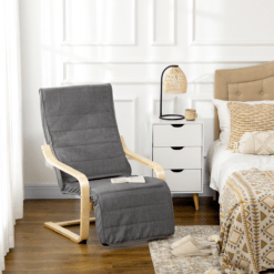 Alternative view of Adjustable Recliner Lounge Chair with Footrest, Dark Grey