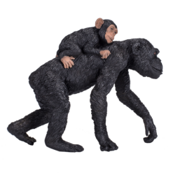 Alternative view of Chimpanzee and Baby Toy – Realistic Wildlife Figurine