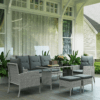 Outsunny 6 Pieces Rattan Garden Furniture Sofa Set, Grey Outsunny 6 Pieces Rattan Garden Furniture Sofa Set, Grey