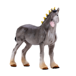 Alternative view of Shire Horse Dapple Grey Toy – Realistic Equestrian Figurine