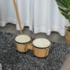 Wooden Bongo Drum Set w/ Sheepskin Drum Head 7.75" & 7" Tuning Wrench HOMCOM Wooden Bongo Drum Set w/ Sheepskin Drum Head 7.75" & 7" Tuning Wrench HOMCOM