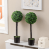 Set of 2 Artificial Boxwood Ball Trees in Pots – 60cm Indoor Outdoor Plants Set of 2 Artificial Boxwood Ball Trees in Pots – 60cm Indoor Outdoor Plants - Image 2