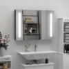 kleankin LED Bathroom Mirror Cabinet with Shelves Wall Mount High Gloss Black kleankin LED Bathroom Mirror Cabinet with Shelves Wall Mount High Gloss Black