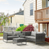 4-Piece PE Rattan Outdoor Garden Furniture Set Mixed Grey 4-Piece PE Rattan Outdoor Garden Furniture Set Mixed Grey