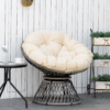 360??Swivel Rattan Papasan Moon Bowl Chair Round Outdoor w/ Padded Outsunny 360??Swivel Rattan Papasan Moon Bowl Chair Round Outdoor w/ Padded Outsunny