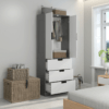 2 Door Grey Wardrobe with 3 Drawers and Hanging Rail 2 Door Grey Wardrobe with 3 Drawers and Hanging Rail