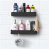 VINSANI 2pc BLACK SHOWER CADDY 1010503 VINSANI 2pc BLACK SHOWER CADDY 1010503