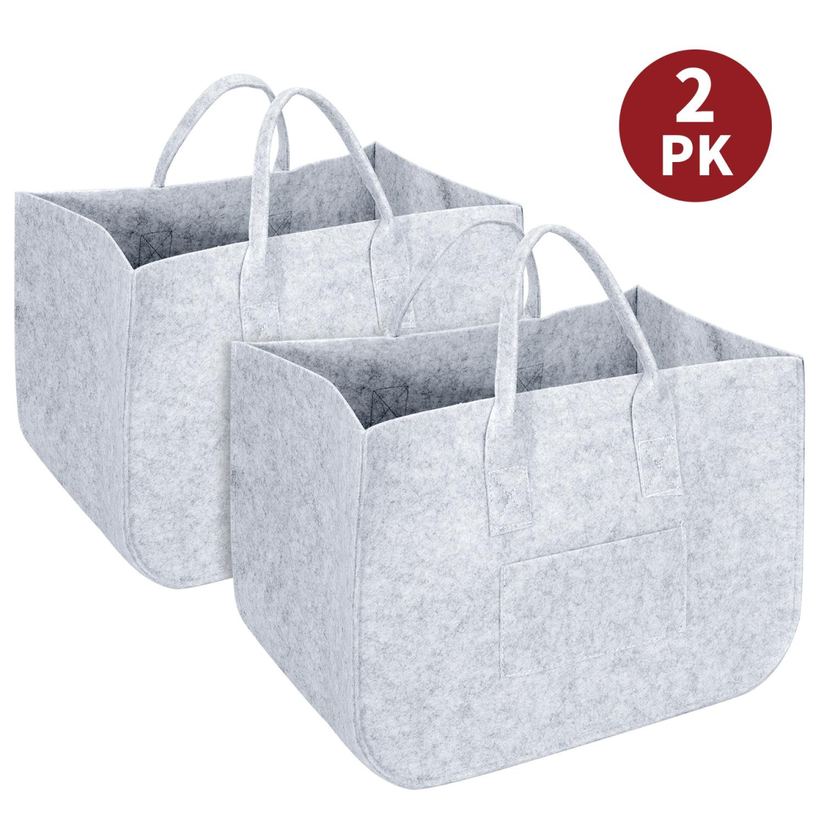 VINSANI 2pk Storage Baskets Light Grey 0000509 VINSANI 2pk Storage Baskets Light Grey 0000509 - Image 3