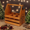 WOODEN 6 BOTTLE HOLDER WITH METAL OPENER - Image 3