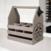 Rustic Grey 6 Bottle Holder with Bottle Opener - Image 6