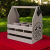 Rustic Grey 6 Bottle Holder with Bottle Opener - Image 2