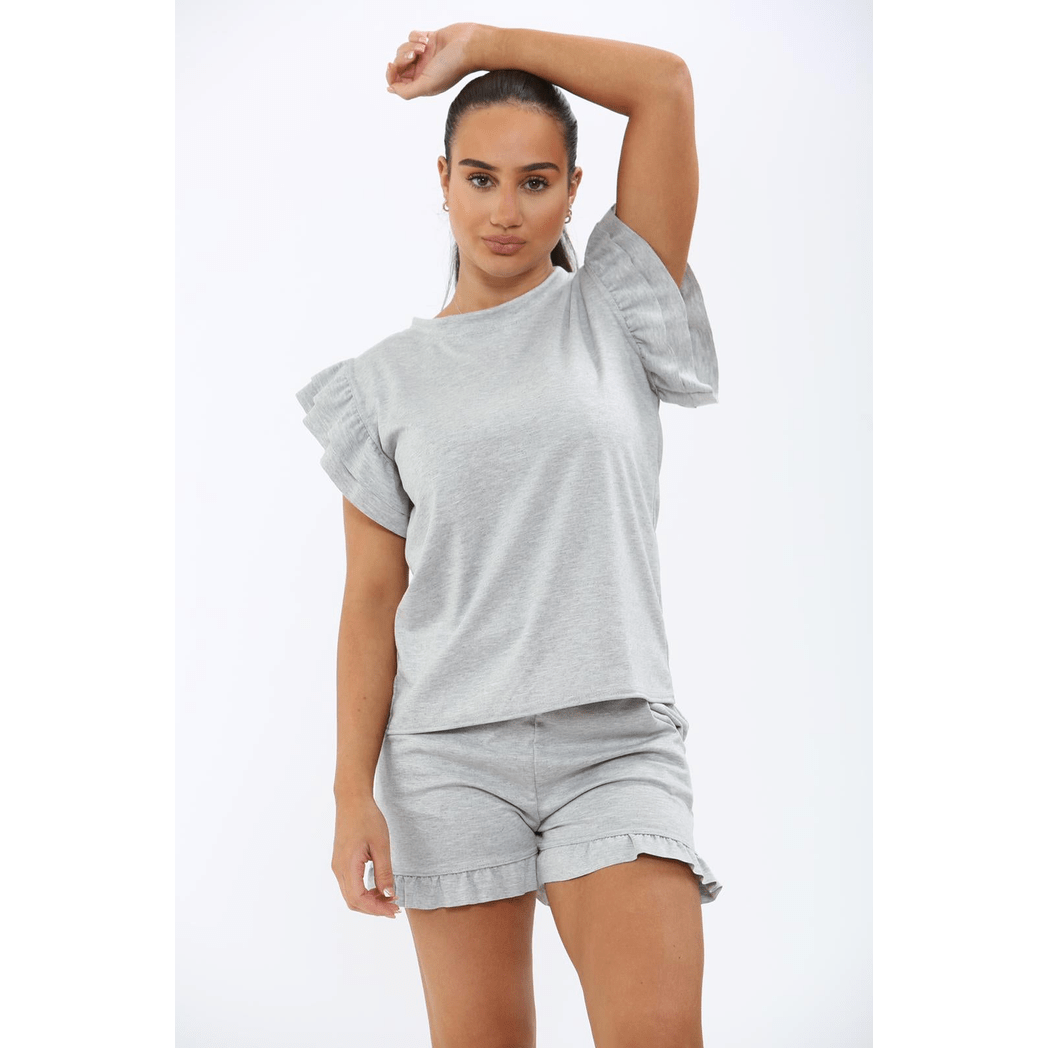 Ladies Frill Peplum Sleeve Top & Shorts 2 Piece Set Ladies Frill Peplum Sleeve Top & Shorts 2 Piece Set - Image 7