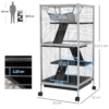 Rolling Small Animal Cage for Chinchillas and Ferrets with Ramp, Grey Rolling Small Animal Cage for Chinchillas and Ferrets with Ramp, Grey