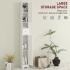 20cm Slim Bathroom Storage Cabinet with Adjustable Shelves, White
